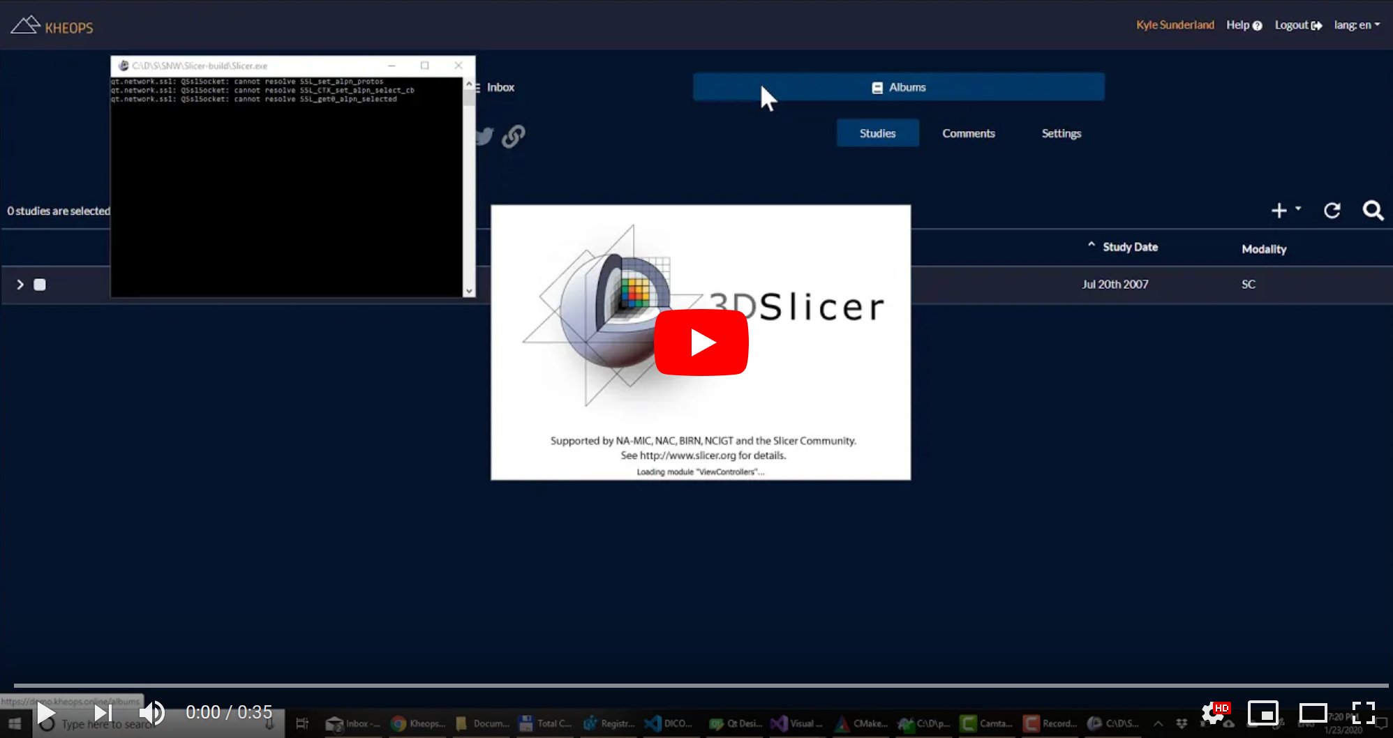 3D Slicer: Downloading DICOM datasets from browser https://youtu.be/FMIdAzQlKw8